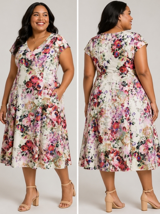 truly you Dresses & Skirts - TRULY Multicolor Floral Midi Dress